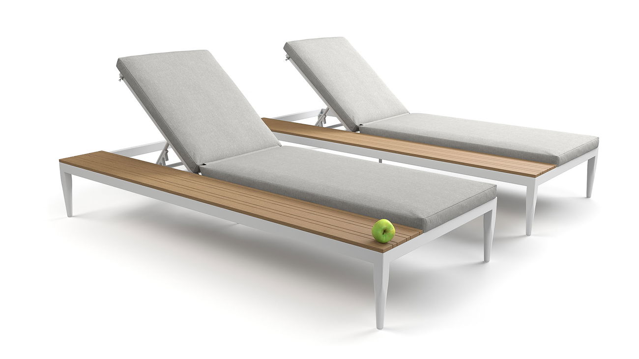 Silas Sun Lounger Set Compact (blanc) main product photo