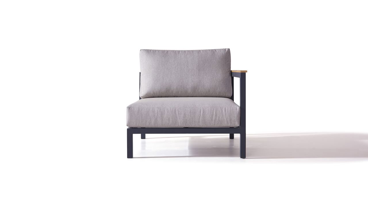 Fauteuil d'angle droit Plaza 90 cm anthracite