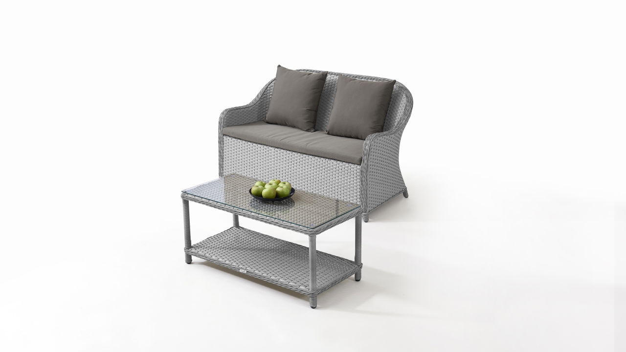 Canapé Kasu avec table basse (gris)