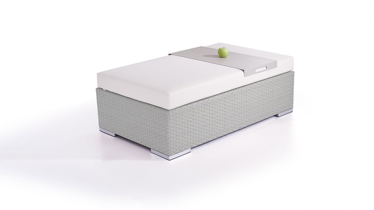 Repose-pieds Cube 125 cm (gris)